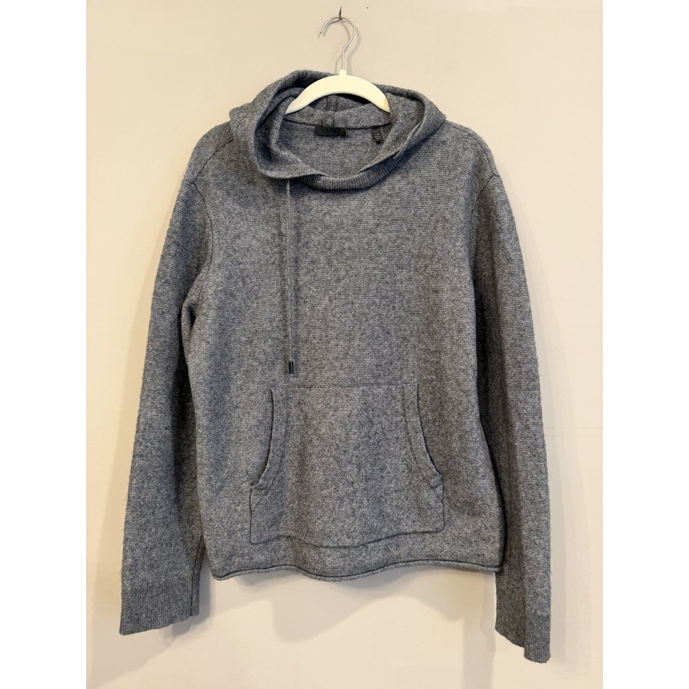 ATM Anthony Thomas Melillo Charcoal Grey Wool/Cashmere Blend Hoodie Sweater Larg